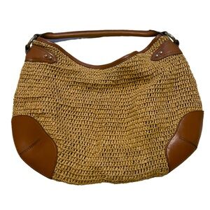 Ralph Lauren woven brown tote bag, genuine leather